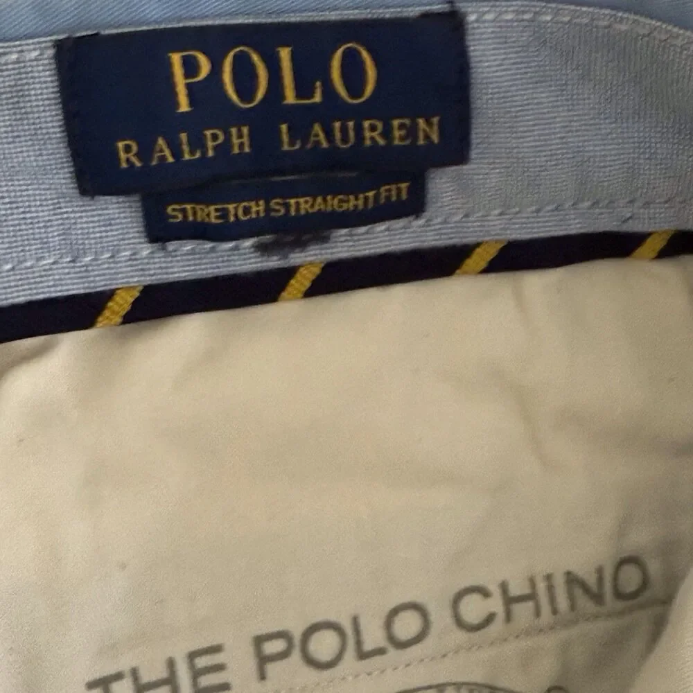 Polo Ralph Lauren Men's 32x32 Light‎  blue Stretch Straight Fit Chino Pants